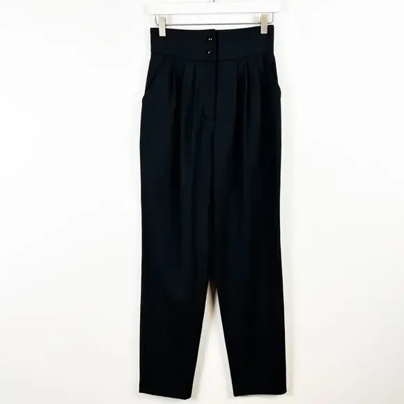 Rachel Antonoff Black High Rise Staight Leg Trousers Size 2 - Picture 1 of 5